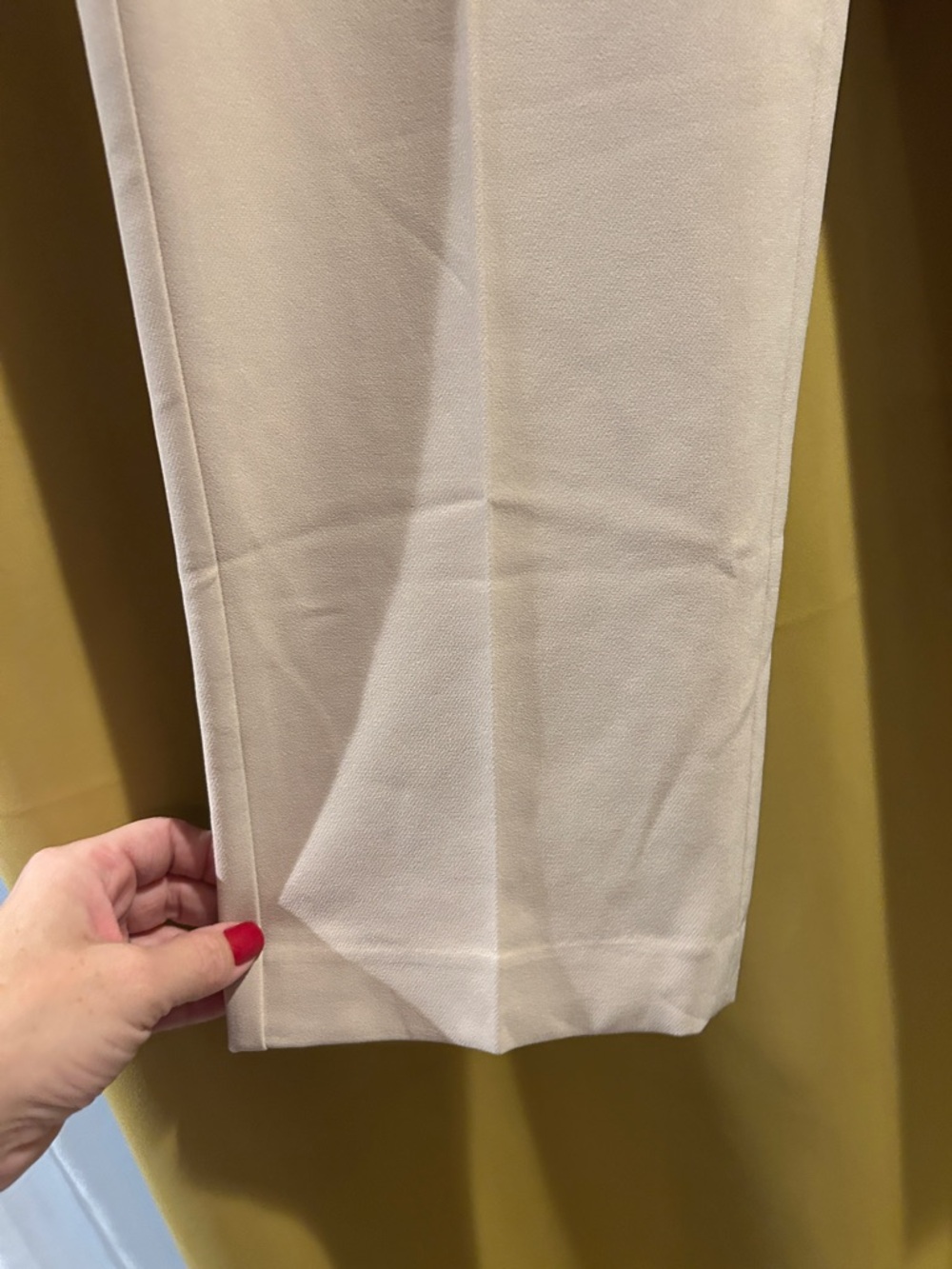 Women's Cream Straight-Leg Dress Pants - Picture 6 of 6